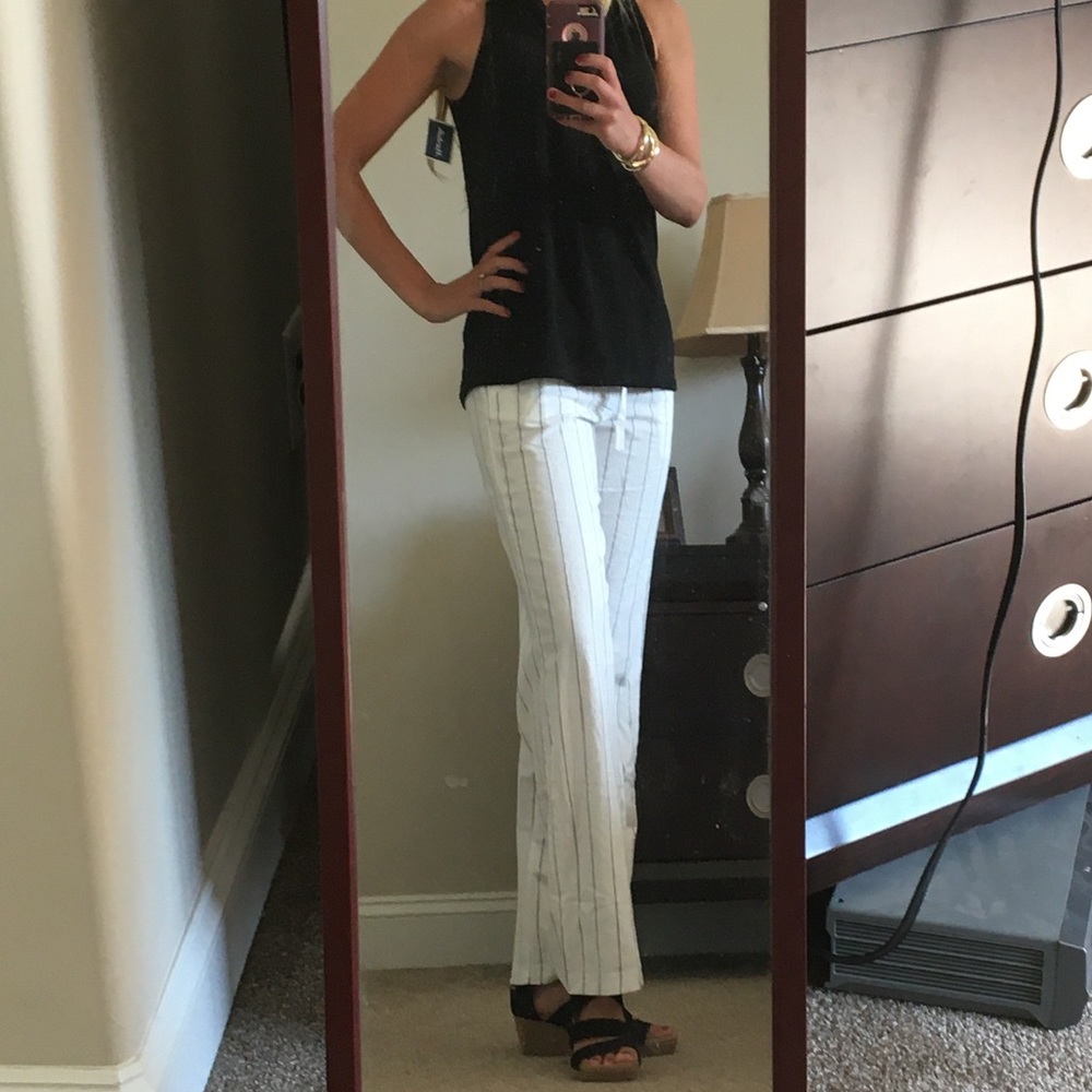 NWT Sienna Sky pinstripe linen pant